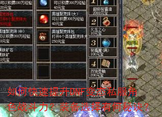 ��ο�������DNF��̬˽����ɫս������װ��ѡ���к��ؾ���